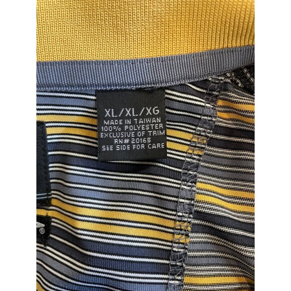 Page & Tuttle Mens Size XL Golden Yellow & Black Striped Short Sleeve Polo Shirt - Picture 6 of 7